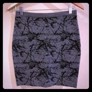 Eileen Fisher XS Merino Wool Grey Black Skirt